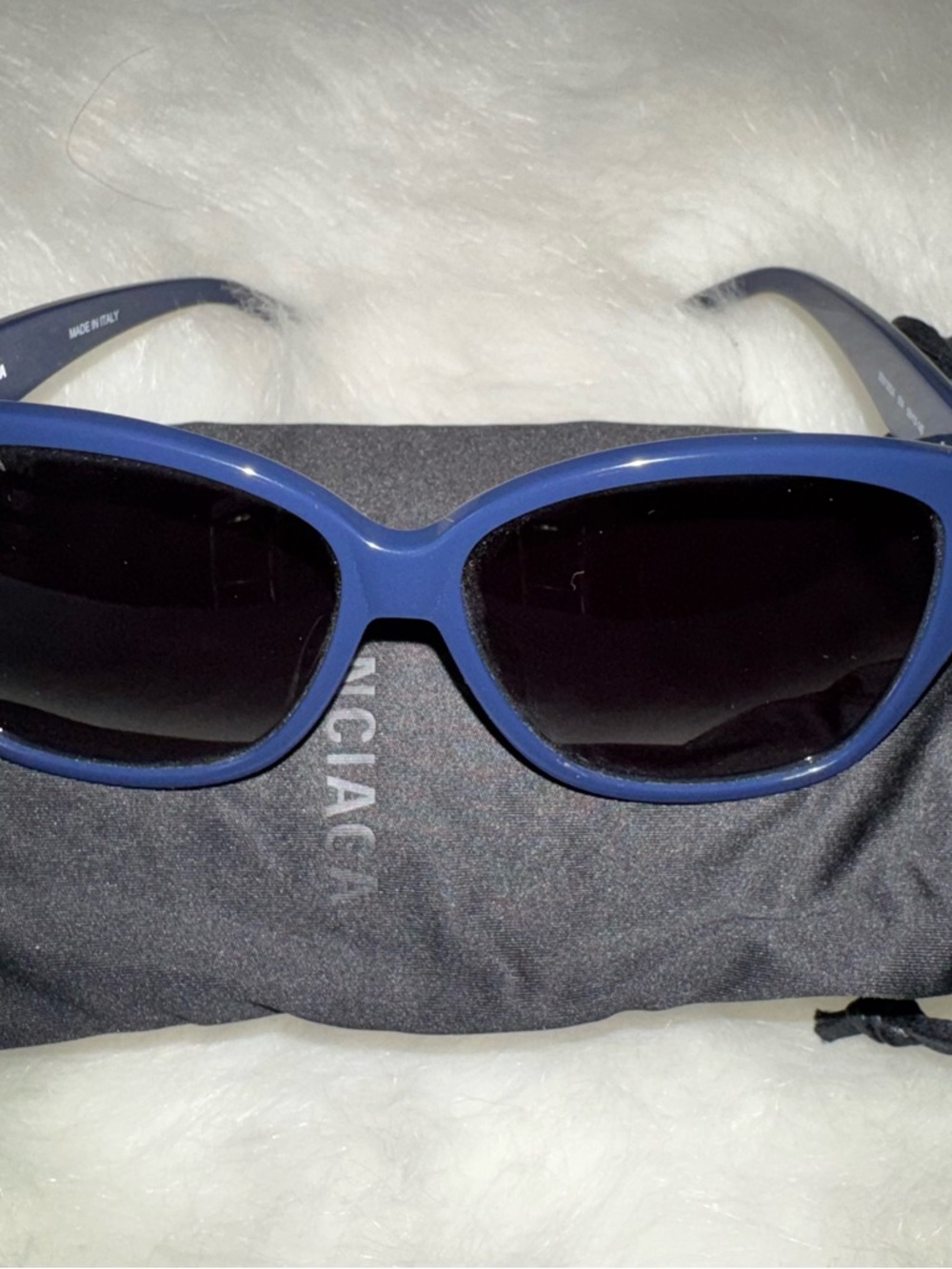 Balenciaga Blue Frame Oval Designer Sunglasses